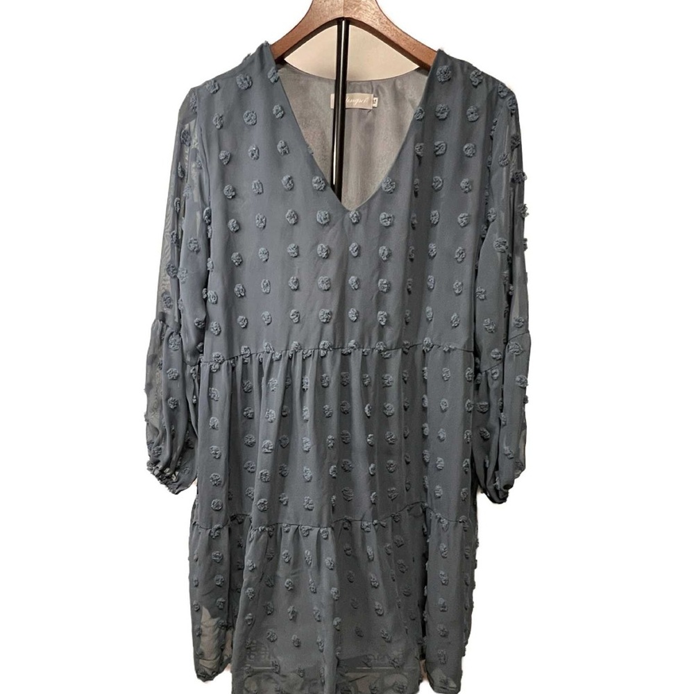 Chic Long Sleeve Gray Dress
